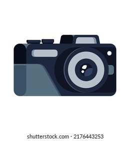Flat Mirrorless Camera With Rounded Corner Style Isolated On White Background