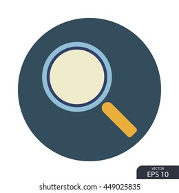 Flat mobile app search icon with rounded background 