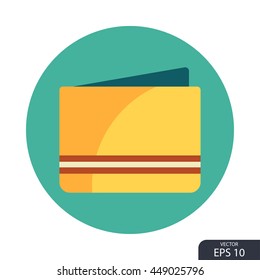 Flat mobile app wallet icon with rounded background 