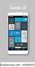 Flat mobile Cards UI with smartphone mockup