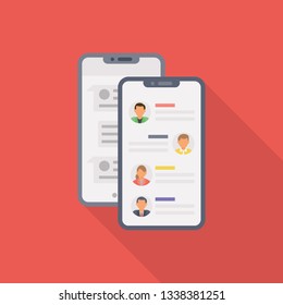 Flat mobile communication illustration vector 