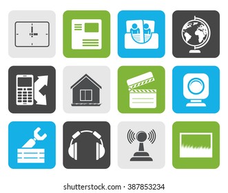 Flat Mobile phone and computer icons - vector icon set