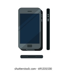 Flat mobile phone concept illustration isolated