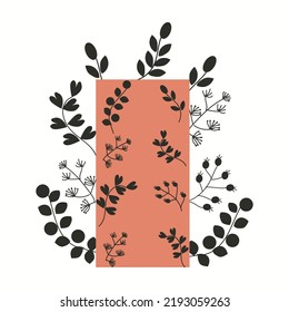 Flat mobile phone icon vector with flower elements illustration