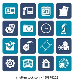 Flat Mobile phone menu icons - vector icon set