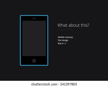 Flat mobile phone mock up.