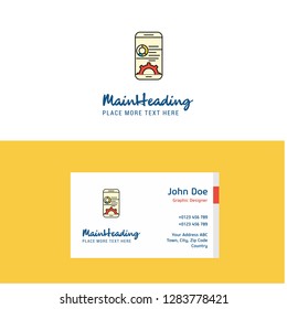 Flat Mobile setting  Logo and Visiting Card Template. Busienss Concept Logo Design
