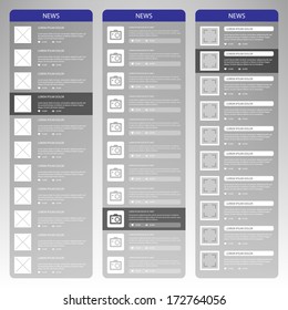 Flat Mobile UI Design. News page. Vector eps 10.