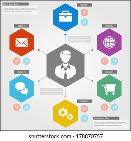 Flat Mobile UI Design. Polygon  infographics design. Eps 10.