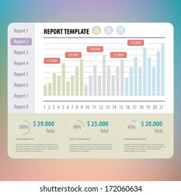 Flat Mobile UI Design. Report template.