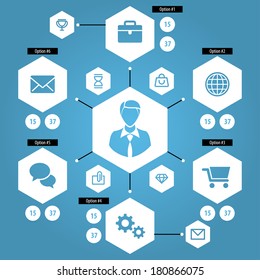 Flat Mobile UI Design. Set of modern vector icons and symbols on business management or analytics and e-commerce theme.