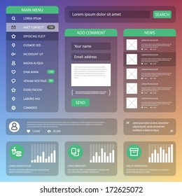 Flat Mobile UI Design. Vector eps 10.