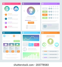 Flat Mobile UI Design. Vector eps 10.