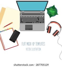 Flat mockups for  design and infographics