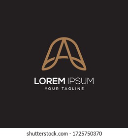  flat modern abstract letter a logo design vector