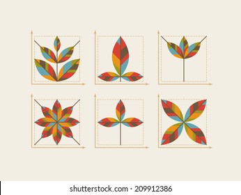 Flat modern abstract logo design elements for business