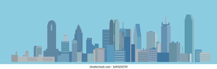 flat modern architecture. skyscrapers silhouettes