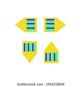 flat modern arrow vector in colorful design.