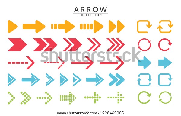 Flat Modern Arrow Vector Png Colorful Stock Vector (royalty Free 