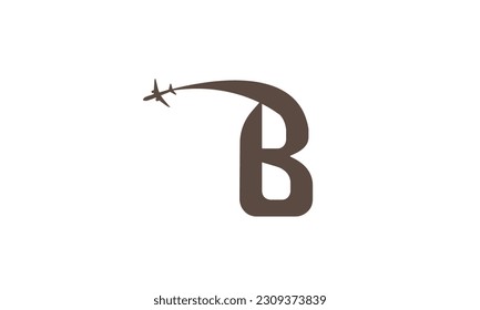 Flat Modern B Initial Travel logo designs concept vector
