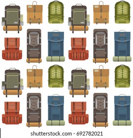 Flat modern backpacks pattern