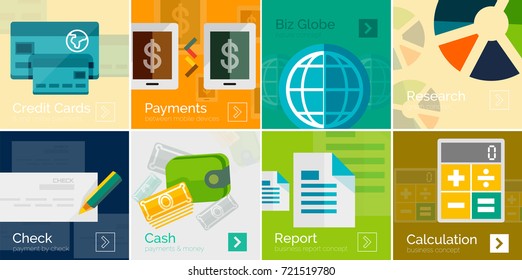 Flat modern banners, vector illustration
