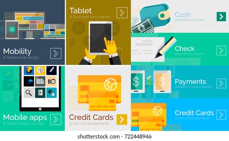 Flat modern banners, vector illustration