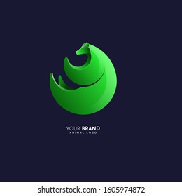 Flat and modern bear logo