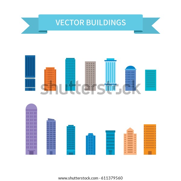 Flat modern building\
vector illustration