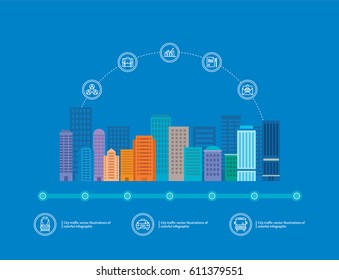 Flat modern building vector infographics