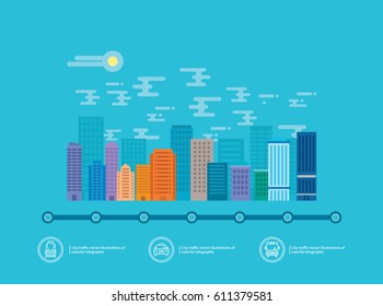 Flat modern building vector infographics