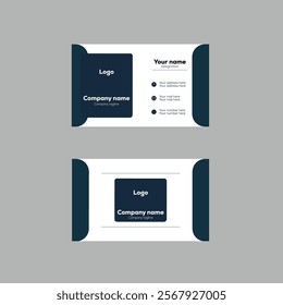 Flat modern business card vector