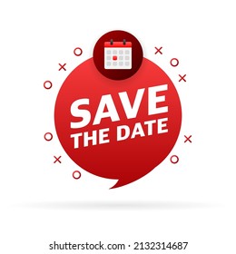 Flat modern calendar banner with Save the date. Vector illustration