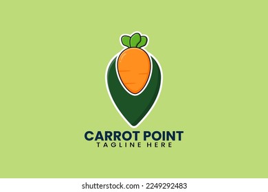 Flat modern carrot pin point logo template vector illustration