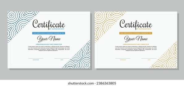 flat modern certificate of achievement template