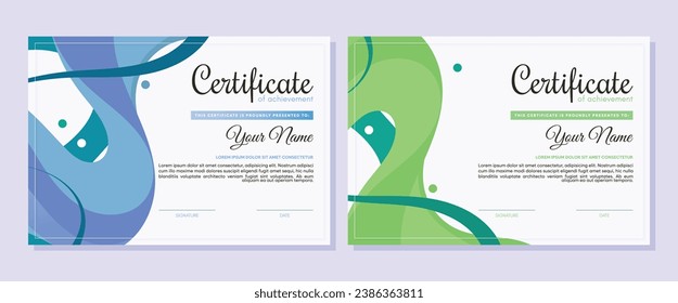 flat modern certificate of achievement template