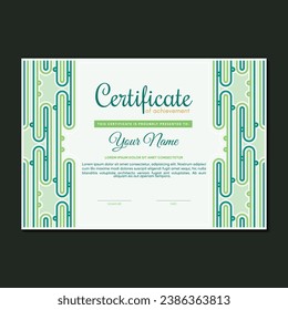 flat modern certificate of achievement template