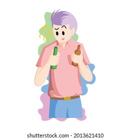 Flat and modern character of curious cool men ,for those of you who need curious people illustration for presentation,book illustration,stop motion,and etc. 