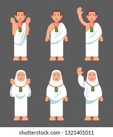 Flat modern character of hajj pilgrimage character