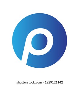 Flat Modern Circle and P Letter Logo Design