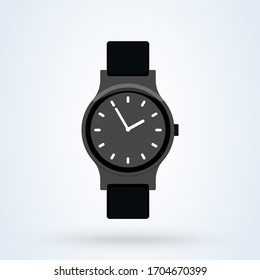 Flat modern and classic wrist watch. flat design vector illustration