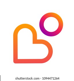 Flat Modern Colorful B Letter As Heart Logo Icon Emblem