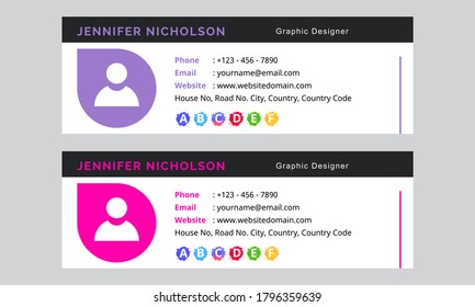 flat and modern colorful email signature template design