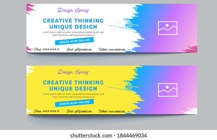 Flat, modern and colorful email signature design vector