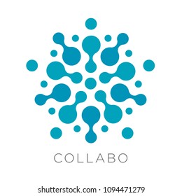 Flat Modern Connection Dots Logo Icon Emblem