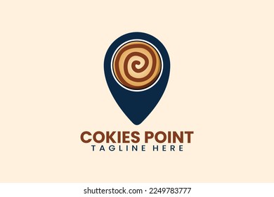 Ilustración vectorial del logotipo del punto de anclaje de cookies moderno