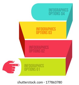 Flat Modern Curve colorful Design template numbered banners. You can be used for infographics, numbered banners, horizontal cutout lines, graphic or website layout vector