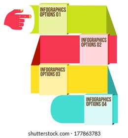 Flat Modern Curve colorful Design template numbered banners. You can be used for infographics, numbered banners, horizontal cutout lines, graphic or website layout vector