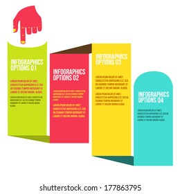Flat Modern Curve colorful Design template numbered banners. You can be used for infographics, numbered banners, vertical cutout lines, graphic or website layout vector