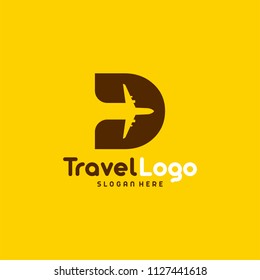 Flat Modern D Initial Travel Logo Designs Concept Vector